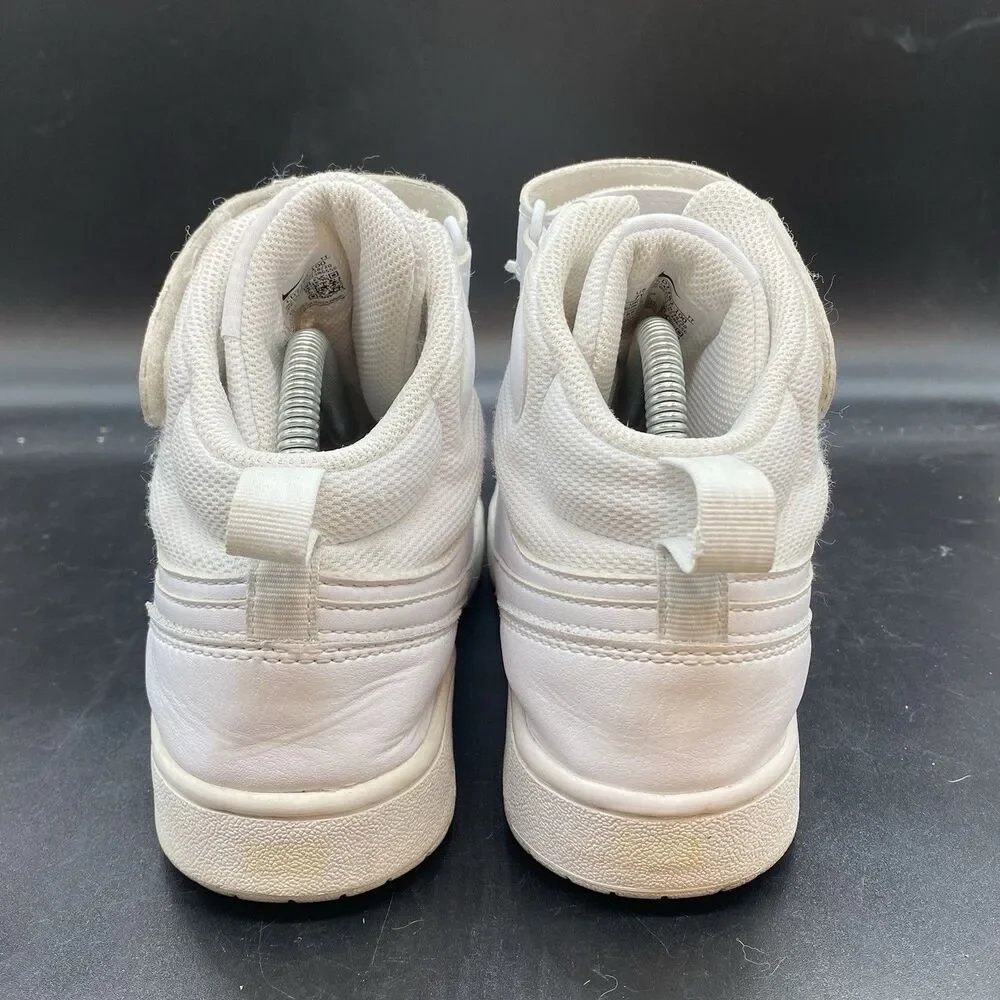 Nike Court Borough Mid 2 Triple White Youth Shoes CD7782-100 GS Size 7Y